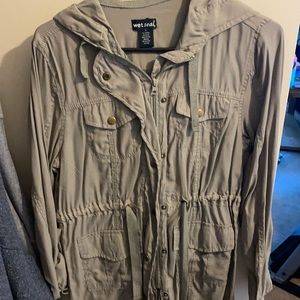 Olive green jacket with hood